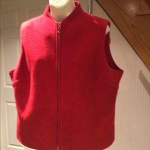 Vintage Ladies lined red zipper sleeveless vest Preloved